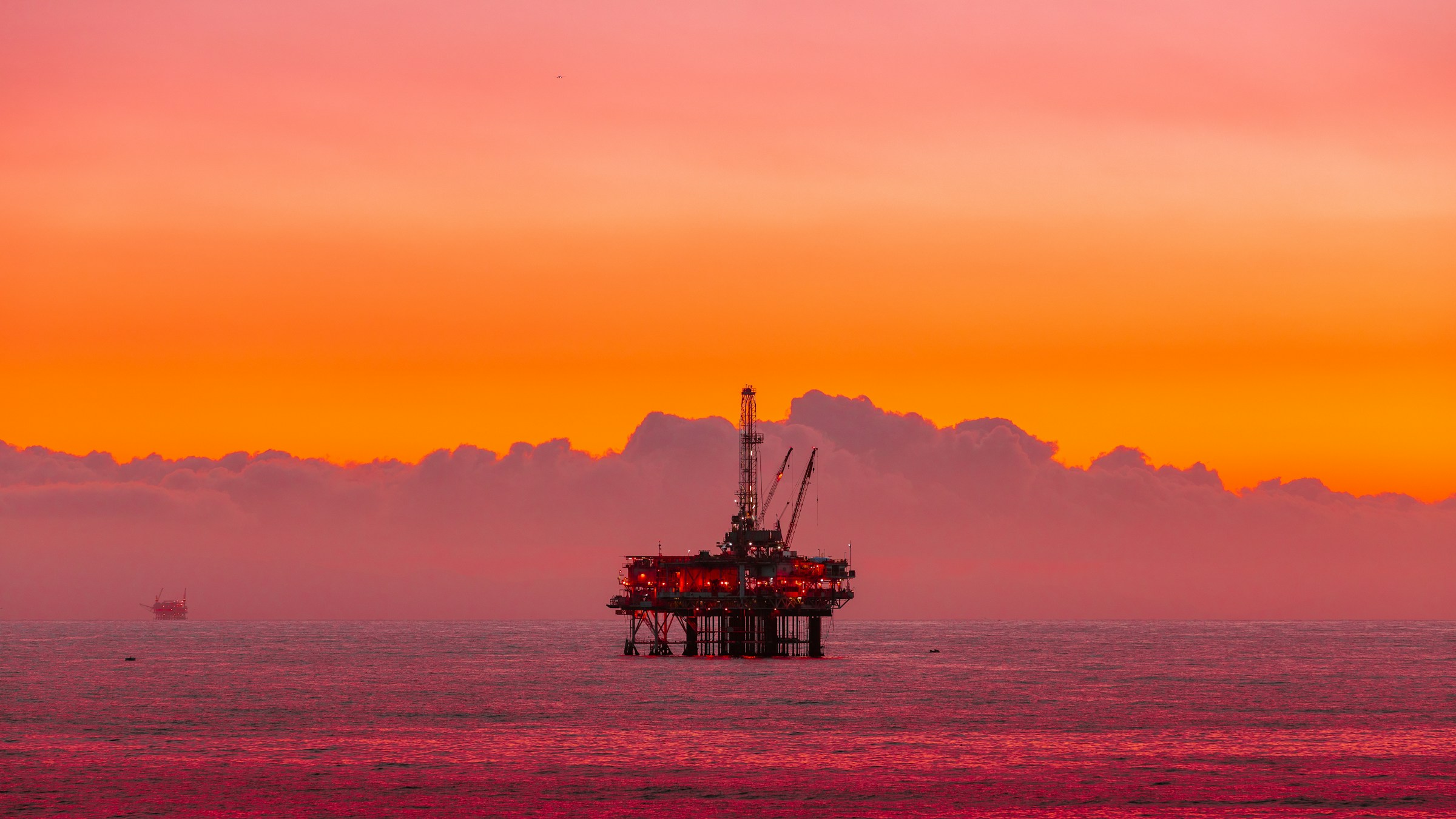 Plataforma costa afuera — vista aérea